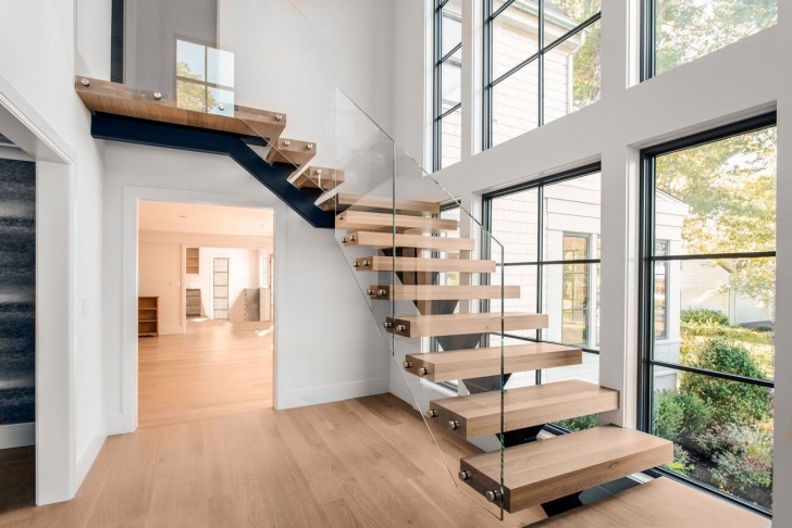 Gorgeous Double L Shaped Staircase Design Photo 584