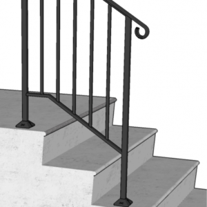 Iron X Handrail Picket