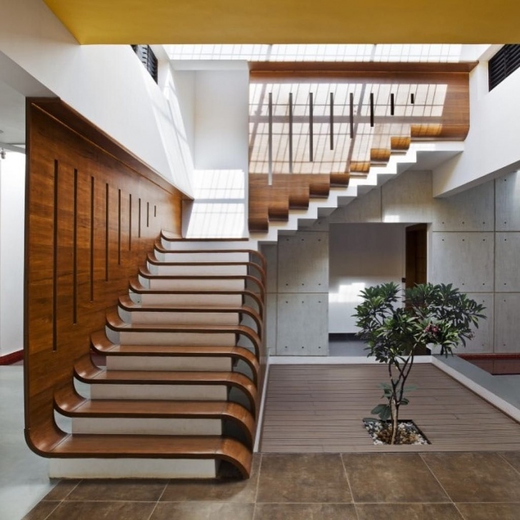 Perfect Teak Wood Staircase Designs Image 039