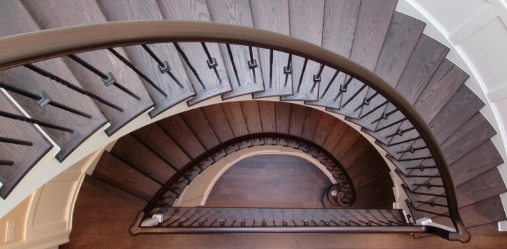 Popular Curved Wooden Staircase Picture 959