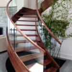 Simple Curved Wooden Staircase Image 681