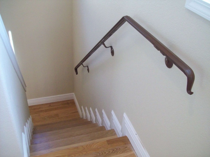 Simple Wall Mounted Handrails Wood Image 078