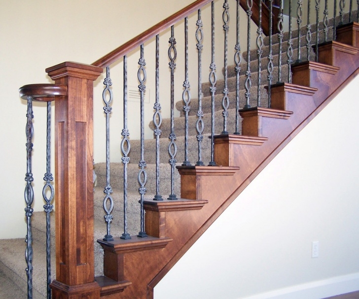 Wrought Iron And Wood Railing Stair Designs