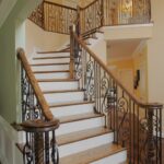 Creative Wrought Iron And Wood Railing Image 410