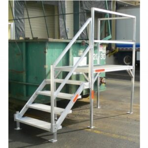 Aluminum Steps With Handrail