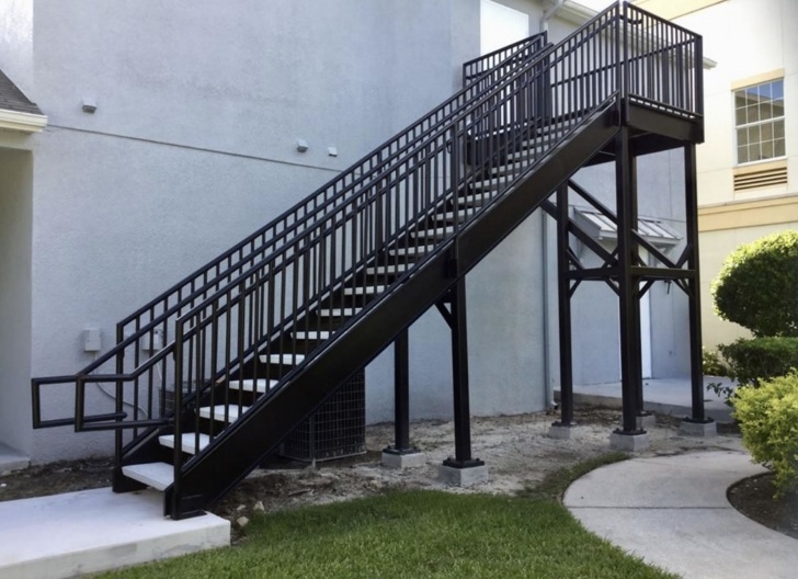 Fascinating Exterior Metal Stair Railing Photo 087