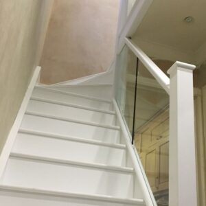 White And Glass Staircase