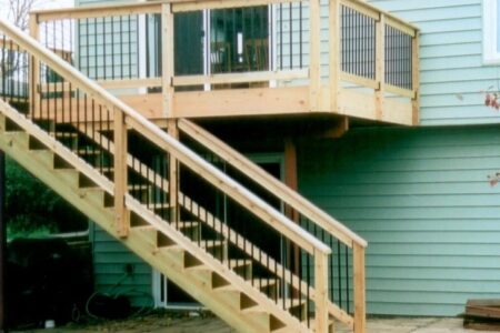 Wood Deck Stairs Designs