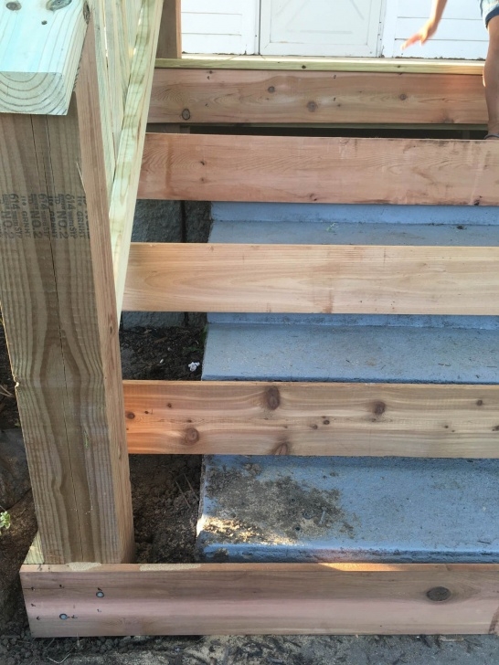 Gorgeous Wood Front Steps Over Concrete Image 757