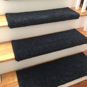 Black Carpet Stair Treads