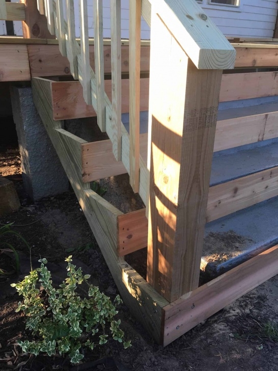 Great Wood Front Steps Over Concrete Image 997