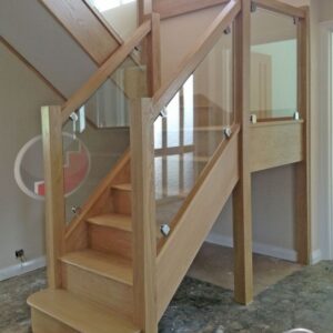 Wooden Staircase With Glass Panels
