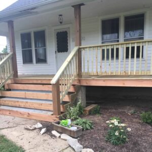 Wood Front Steps Over Concrete