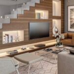Interesting Living Room Design Under Stairs Image 804