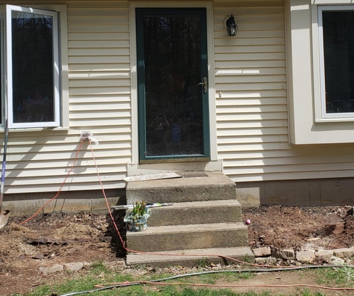 Simple Wood Front Steps Over Concrete Photo 957