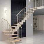 Stunning Quarter Turn Staircase Design Photo 400