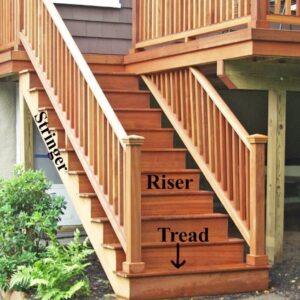 Wood Deck Stair Railing